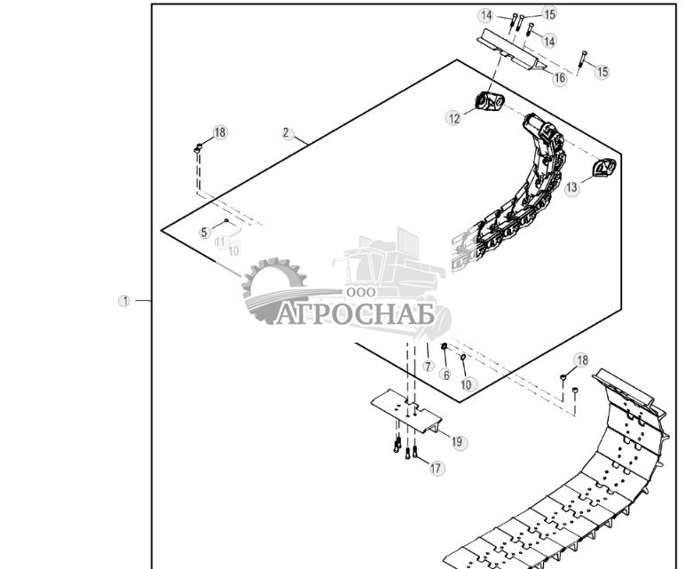 Смазываемая цепь гусеницы с 46 звеньями с башмаками 660 мм (26 дюймов) для тяжелых условий эксплуатации - ST790340 3.jpg